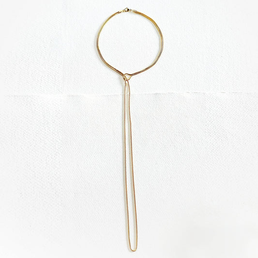 Snake chain lariat necklace