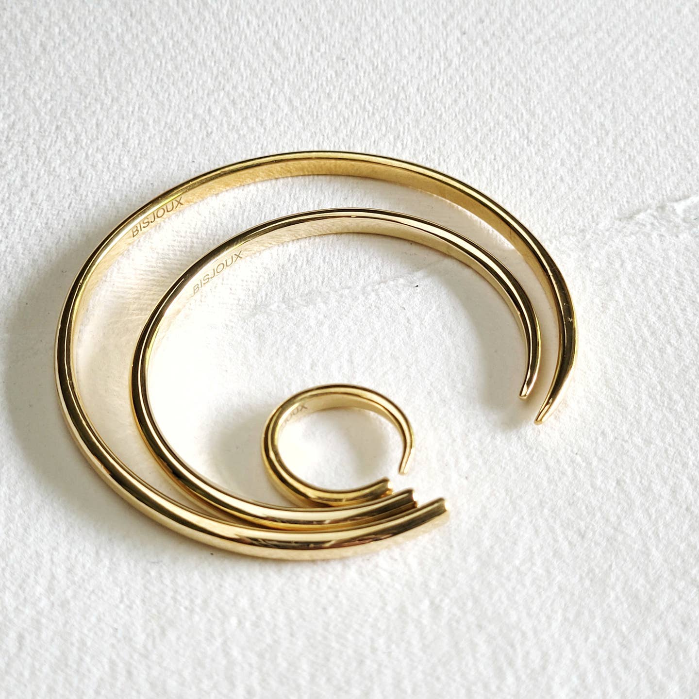 Brass simple tapered ring band stacking Bisjoux