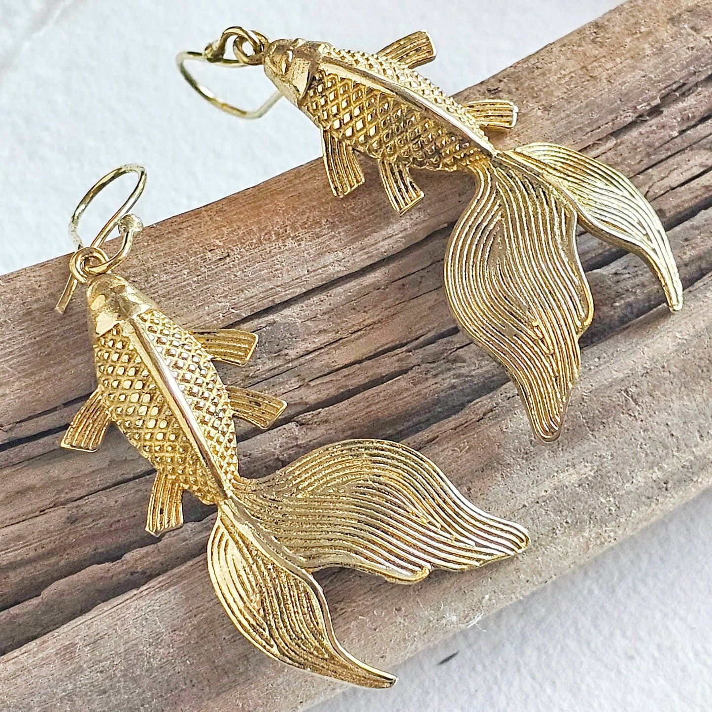 Brass Koi Handmade Earrings