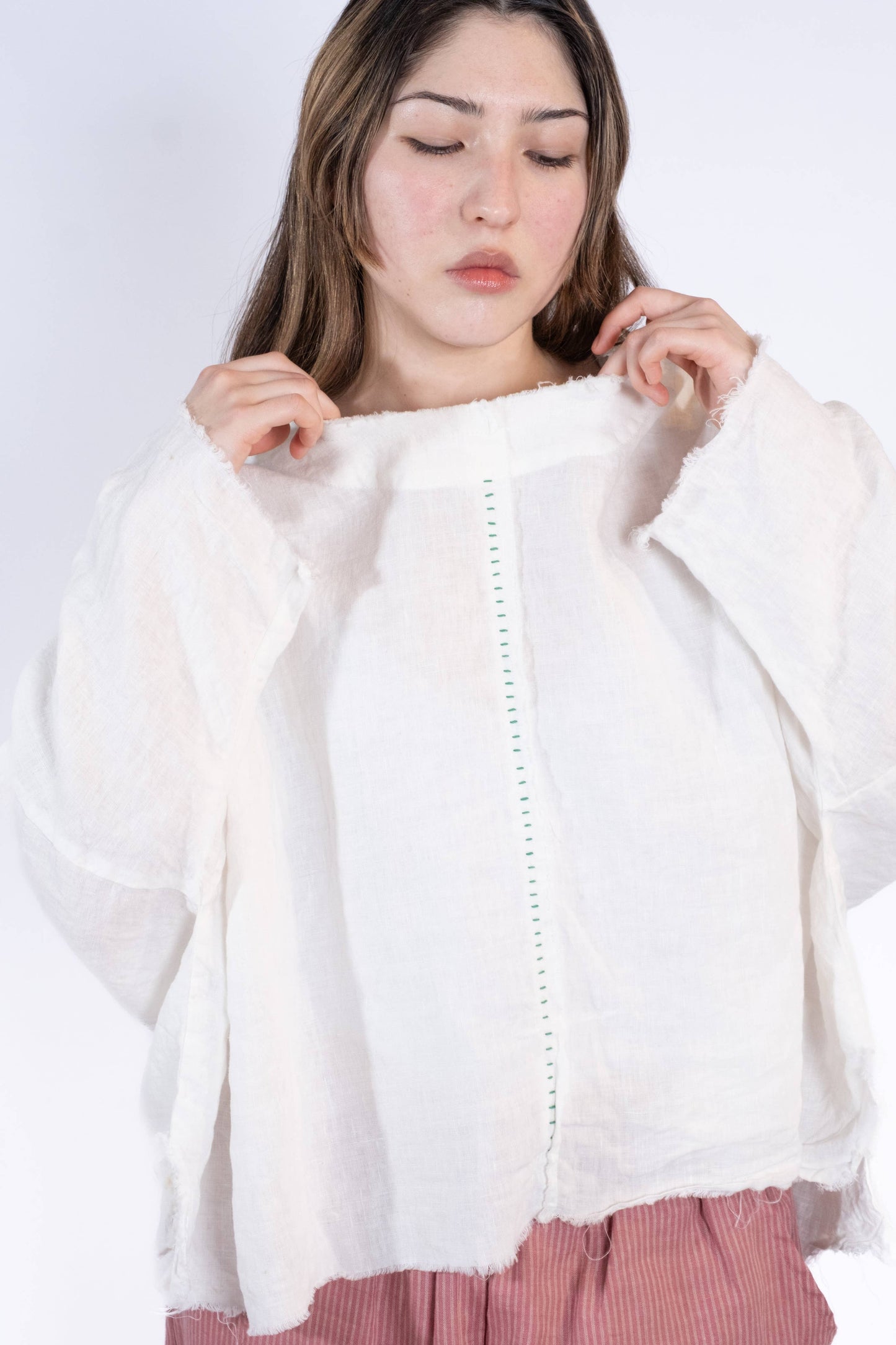 Linen Embroidered Top