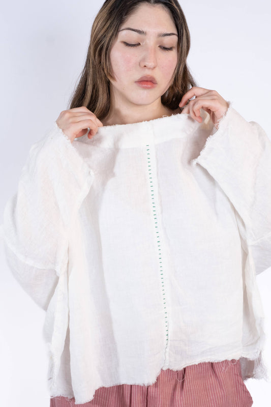 Linen Embroidered Top