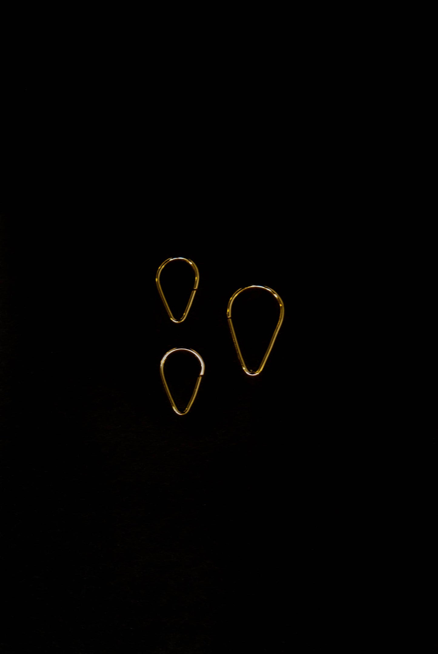 Triangle Huggie Hoop, Solid 14K Gold