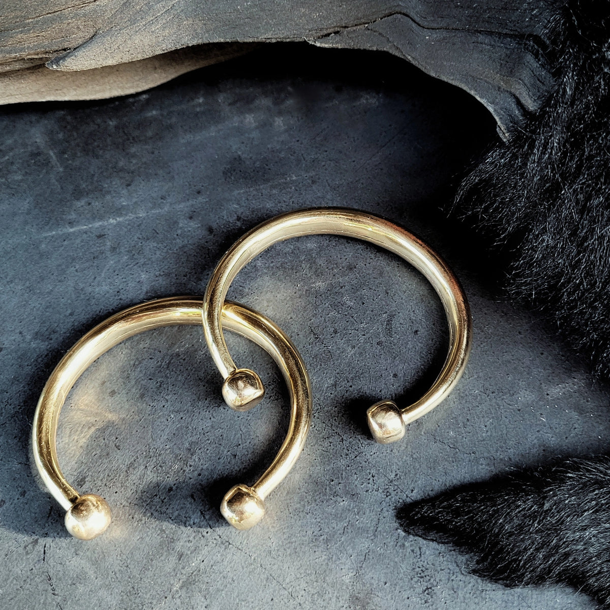 Solid Brass Modern Tuareg Style African Cuff Bangle Bracelet