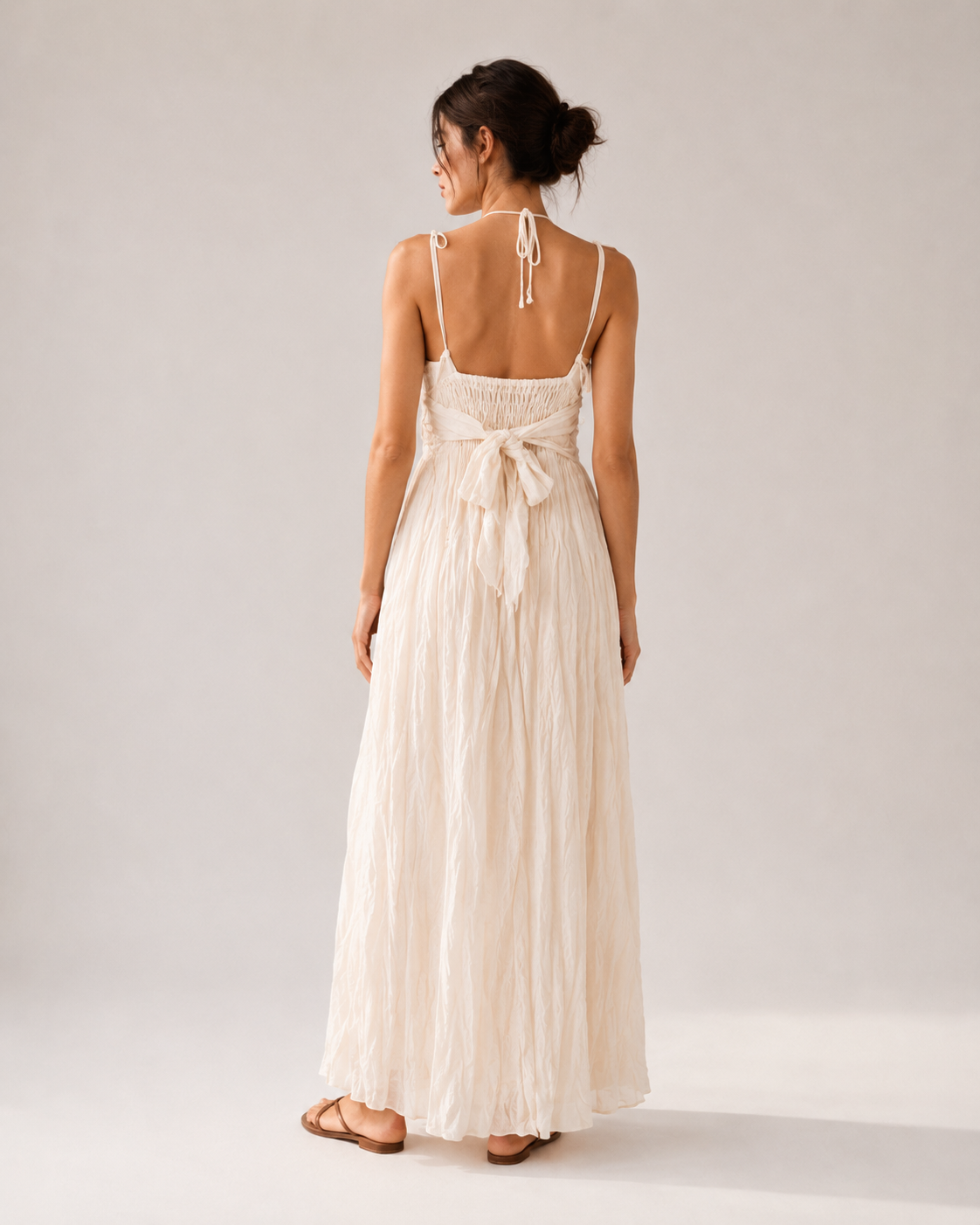 Muslin Cotton Maxi Empire Waist Dress