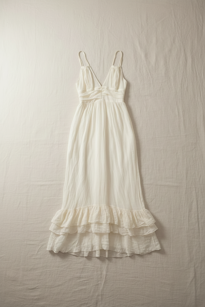 Muslin Cotton Maxi Empire Waist Dress