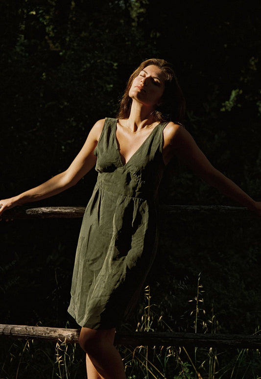 Cupro V Dress