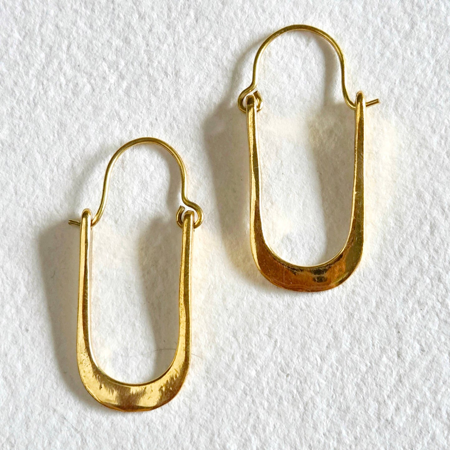 Handmade Brass Unique Oval Hoop Earrings