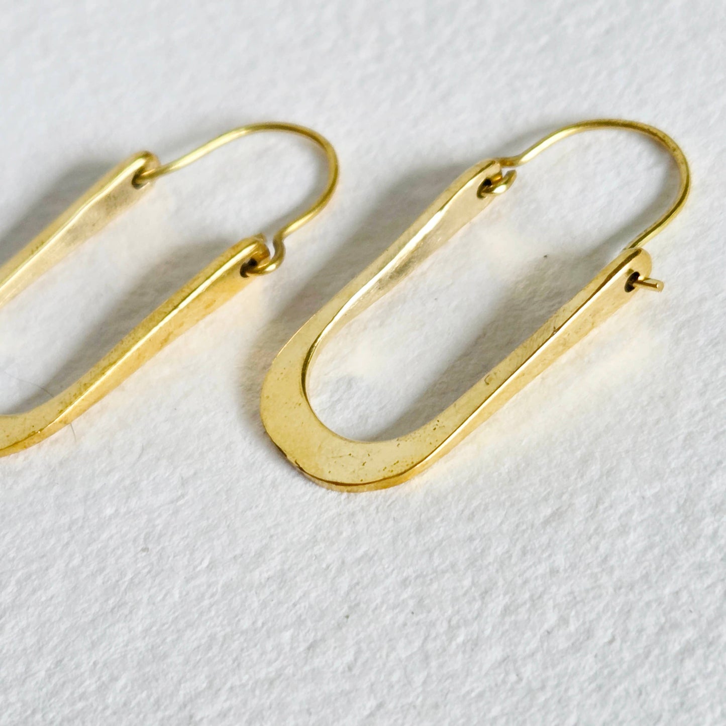 Handmade Brass Unique Oval Hoop Earrings