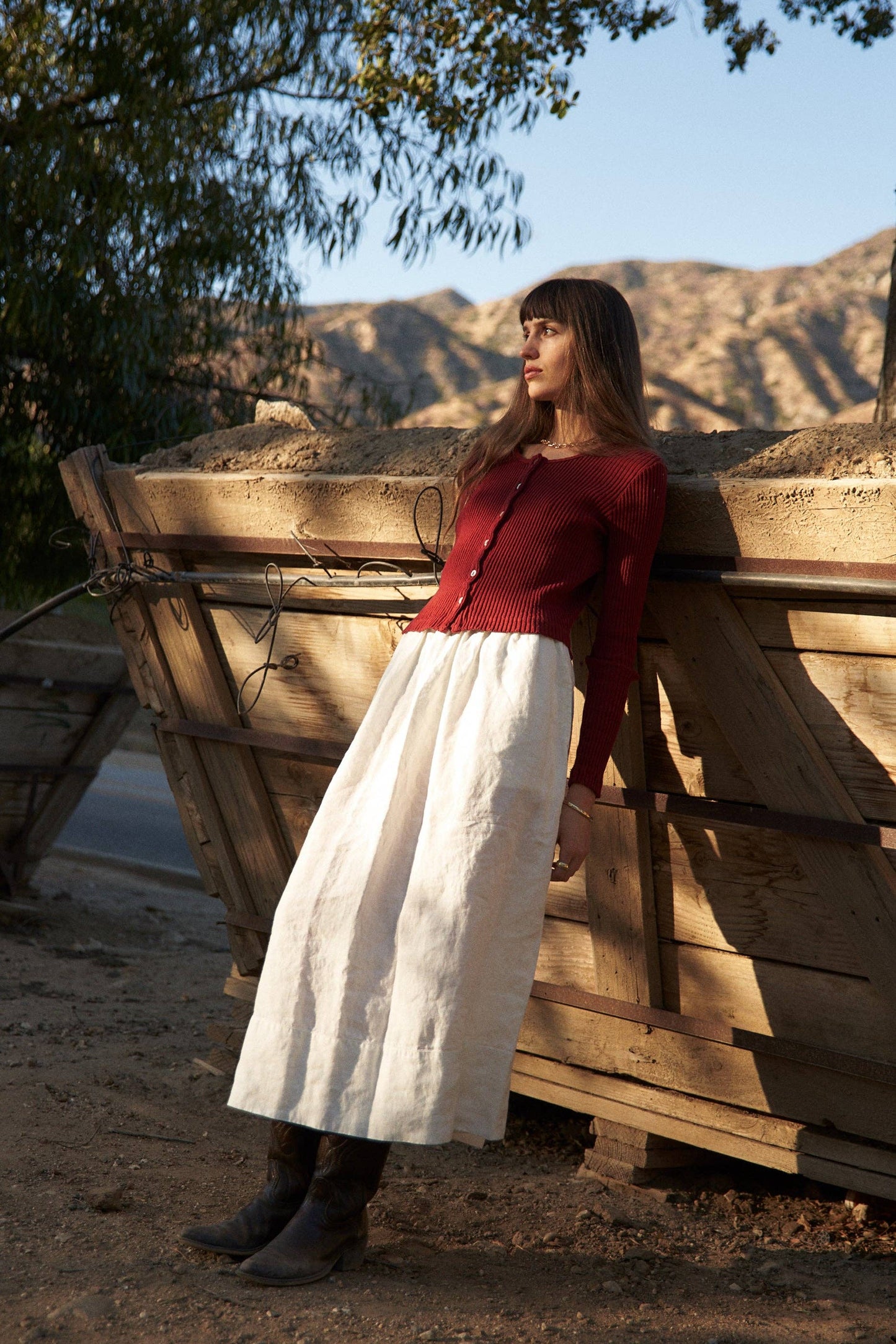 Washed Linen Skirt