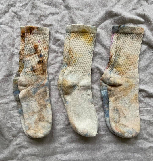 Hand Dyed Organic Cotton Crew Socks in 12 colors