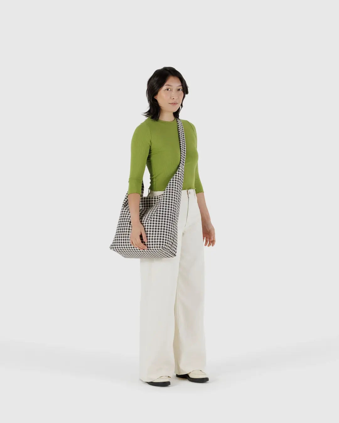 Large Nylon Sling - Black and White Gingham