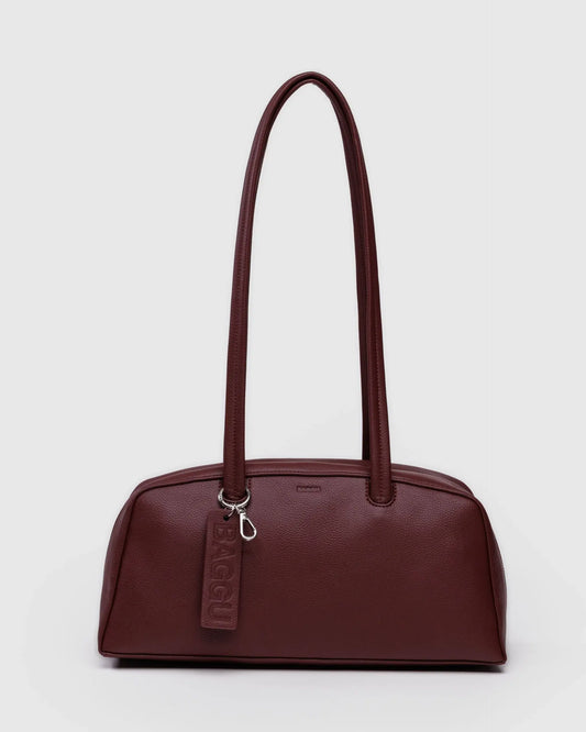 Recycled Leather Bowler Bag - Mahogany